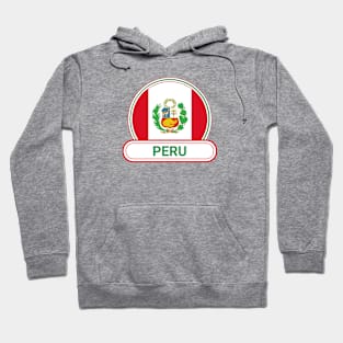 Peru Country Badge - Peru Flag Hoodie